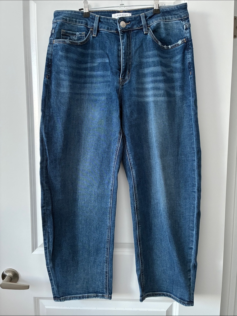 NWOT Lovervet Size 14W Barrel Leg Jeans - Blue